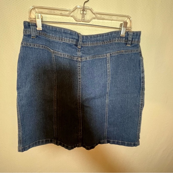 Great Northwest Indigo Denim Mini Skirt Size 14 Blue Jean High Waist Seam Detail - Picture 5 of 9